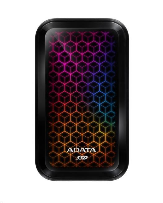 Levně ADATA External SSD 512GB SE770G USB 3.0 černá/žlutá LED RGB