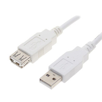 Levně USB prodlužka (2.0), USB A samec - USB A samice, 0.3m, bílá
