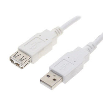 Levně Logo USB prodlužka (2.0), USB A samec - USB A samice, 0.3m, bílá, blistr