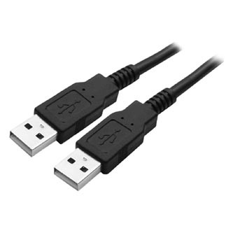 Logo USB kabel (2.0), USB A samec - USB A samec, 1.8m, černý, blistr, High Speed