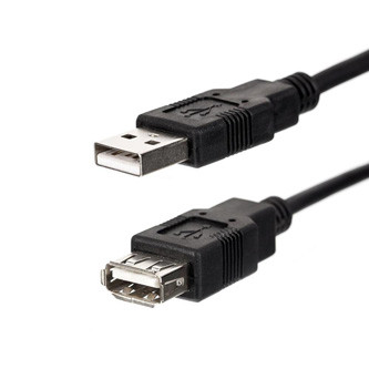 Levně USB prodlužka (2.0), USB A samec - USB A samice, 1.8m, černá
