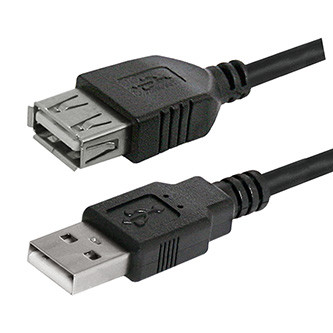Levně Logo USB prodlužka (2.0), USB A samec - USB A samice, 1.8m, černá, blistr