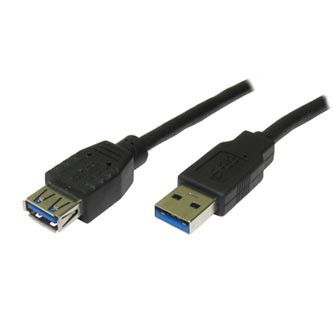 Levně Logo USB prodlužka (3.0), USB A samec - USB A samice, 1.8m, černá, blistr