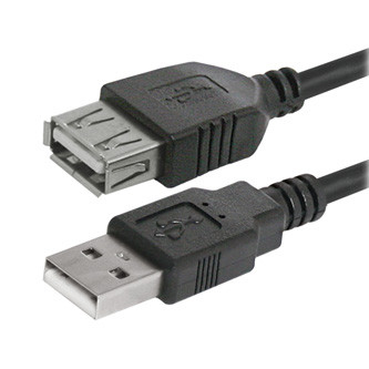 Logo USB prodlužka (2.0), USB A samec - USB A samice, 3m, černá, cena za 1 kus