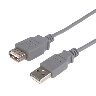 Levně USB prodlužka (2.0), USB A samec - USB A samice, 3m, šedý