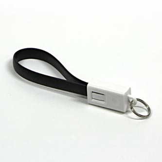 Logo USB kabel (2.0), USB A samec - microUSB samec, 0.2m, černý, blistr, klíčenka