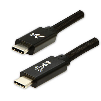 Levně Logo USB kabel (3.2 gen 2), USB C samec - USB C samec, 1m, Power Delivery 100W, 10 Gb/s, 20V/5A, černý, box, nylonové opletení, hl