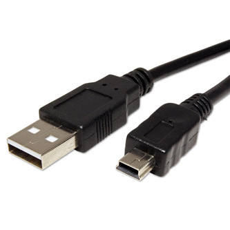 Levně Logo USB kabel (2.0), USB A samec - miniUSB samec, 1m, černý, blistr