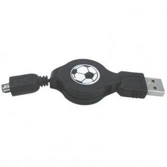 Logo USB kabel (1.1), USB A samec - 4-pin samec, 0.7m, navíjecí, černý, HIROSE