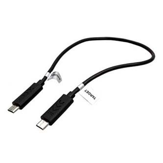 Levně USB kabel (2.0), microUSB samec - microUSB samec, 0.3m, OTG, černý