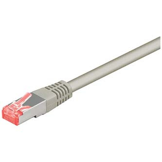 Síťový LAN kabel S/FTP patchcord, Cat.6, RJ45 samec - RJ45 samec, 0.5 m, stíněný, LSOH, šedý, economy