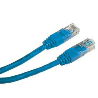 Síťový LAN kabel UTP patchcord, Cat.5e, RJ45 samec - RJ45 samec, 0.5 m, nestíněný, modrý, economy