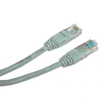 Síťový LAN kabel UTP patchcord, Cat.5e, RJ45 samec - RJ45 samec, 2 m, nestíněný, šedý, Logo LOGO bag