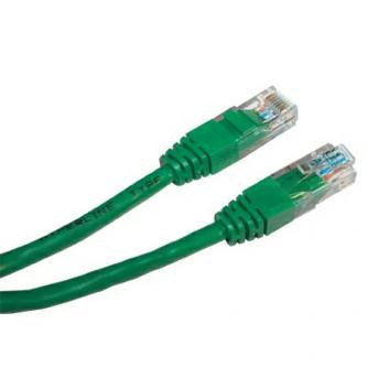 Síťový LAN kabel UTP patchcord, Cat.5e, RJ45 samec - RJ45 samec, 3 m, nestíněný, zelený, economy