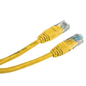 Levně Síťový LAN kabel UTP patchcord, Cat.6, RJ45 samec - RJ45 samec, 3 m, nestíněný, žlutý, economy