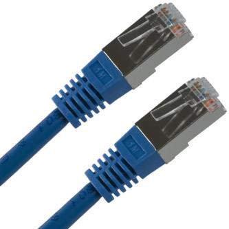 Levně Síťový LAN kabel FTP patchcord, Cat.5e, RJ45 samec - RJ45 samec, 5 m, stíněný, modrý, čistá měď, economy