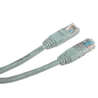 Levně Síťový LAN kabel UTP patchcord, Cat.5e, RJ45 samec - RJ45 samec, 15 m, nestíněný, šedý, Logo blistr