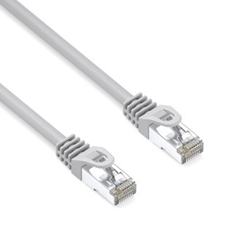 Levně Síťový LAN kabel S/FTP patchcord, Cat.6a, RJ45 samec - RJ45 samec, 15 m, dvojitě stíněný, LSOH, šedý, 10 Gb/s, economy