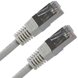 Levně Síťový LAN kabel FTP patchcord, Cat.5e, RJ45 samec - RJ45 samec, 25 m, stíněný, šedý, economy