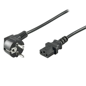 Levně Síťový kabel 230V napájecí, CEE7 (vidlice) - C13, 1m, VDE approved, černý
