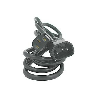 Síťový kabel 230V prodlužovací, C13 - C14, 2m, VDE approved, černý