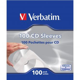 Levně Papírová pouzdra na disky CD 1 KS CD, Papír, bílá, s okýnkem, Verbatim, po 100 ks
