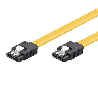 Levně Kabel k hardisku datový, SATA samec - SATA samec, 0.5 m, 6 Gb/s, žlutý, Logo baleno v blistru