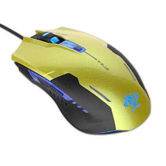 Levně Myš drátová USB, E-blue Auroza G, zelená, optická, 3000DPI