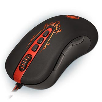 Myš drátová USB, Redragon Origin, černo-červená, optická, 4000DPI
