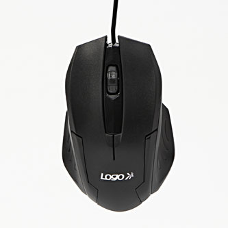 Levně Myš drátová, Logo Shape, černá, optická, 800DPI