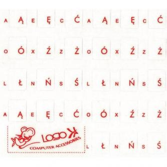 Levně Přelepky Logo na klávesnice, červené, polské, cena za 1 ks