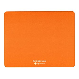 Levně Podložka pod myš, Polyprolylen, oranžová, 24x19cm, 0.4mm, Logo, antimikrobiální