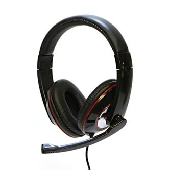 Levně Logo HL-01, sluchátka s mikrofonem, ovládání hlasitosti, černá, USB
