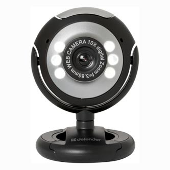 Levně Defender Web kamera C-110, 0.3 Mpix, USB 2.0, černo-šedá, pro notebook/LCD