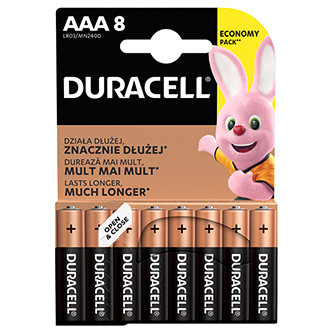 Levně Baterie alkalická, AAA, 1.5V, Duracell, blistr, 8-pack, 42323, Basic
