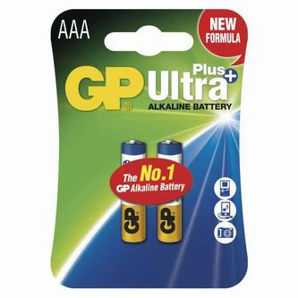 Baterie alkalická, AAA (LR03), AAA, 1.5V, GP, blistr, 2-pack, Ultra Plus