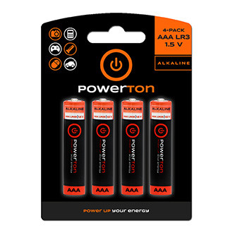 Levně Baterie alkalická, AAA, 1.5V, Powerton, blistr, 4-pack
