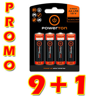 Levně Baterie alkalická, AA, 1.5V, Powerton, box, 10x4-pack, PROMO výhodné balení
