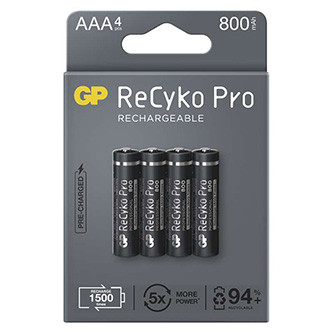 Levně Nabíjecí baterie, AAA (HR03), 1.2V, 800 mAh, GP, krabička, 4-pack