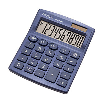 Levně Citizen kalkulačka SDC810NRNVE, tmavě modrá, stolní, desetimístná, duální napájení