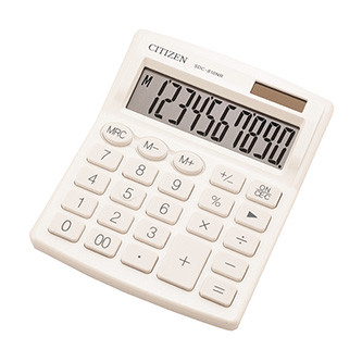 Levně Citizen kalkulačka SDC810NRWHE, bílá, stolní, desetimístná, duální napájení