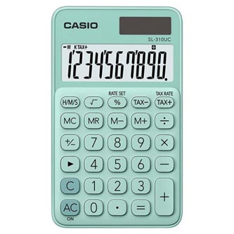 Levně Casio Kalkulačka SL 310 UC GN, tyrkysová, desetimístná, duální napájení