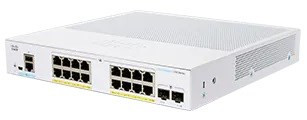 Cisco switch CBS250-16P-2G (16xGbE, 2xSFP, 16xPoE+, 120W, fanless)