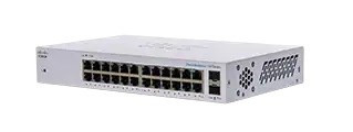 Cisco switch CBS110-24T, 24xGbE RJ45, 2xSFP (combo with 2 GbE), fanless