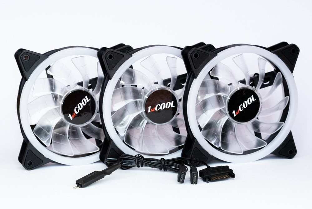Levně 1stCOOL Fan KIT AURA EVO 1 ARGB, 3x Dual Ring ventilátor + ARGB Nano řadič