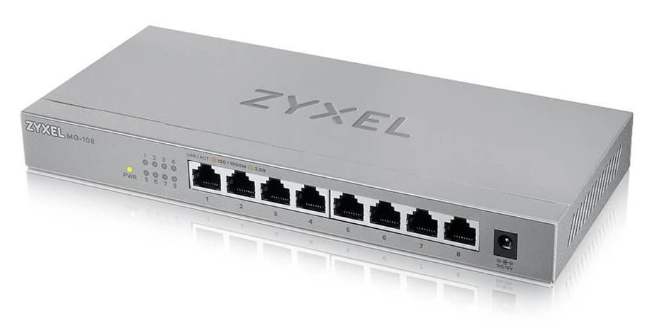 Levně Zyxel MG-108 8-port 2, 5Gigabit Ethernet Desktop Switch