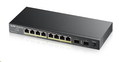 Levně Zyxel GS1100-10HP v2 10-port Desktop Gigabit PoE Switch, 8x gigabit PoE RJ45, 2x SFP, 120W PoE budget