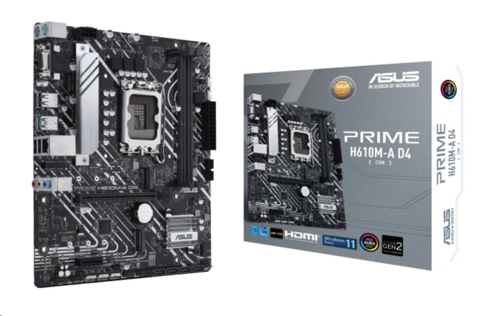 Levně ASUS MB Sc LGA1700 PRIME H610M-A DDR4-CSM, Intel H610, 2xDDR4, 1xDP, 1xHDMI, 1xVGA, mATX