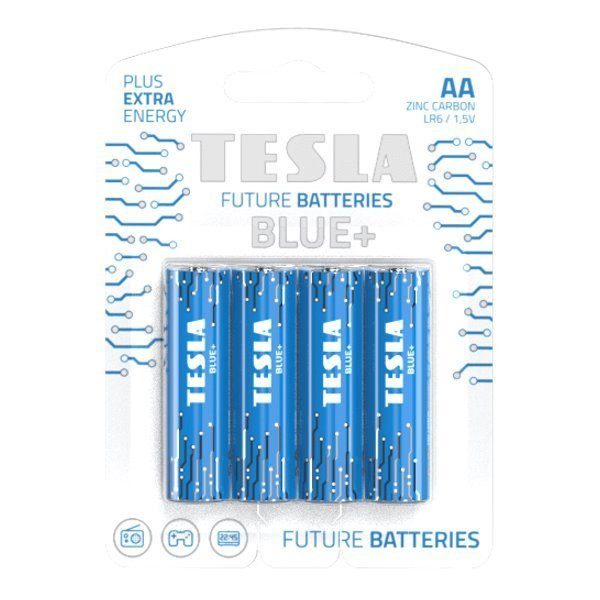Levně Baterie Tesla Blue+ Zinc Carbon AA (R06/tužkové) 1,5V 4ks