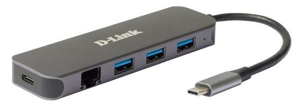 Levně D-Link DUB-2334 USB-C Hub with Gigabit Ethernet and 3x USB3.0
